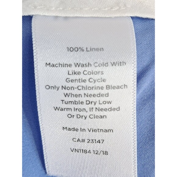 100% Linen Talbots Slim Ankle Blue Chambray Pants 6 - Picture 9 of 12